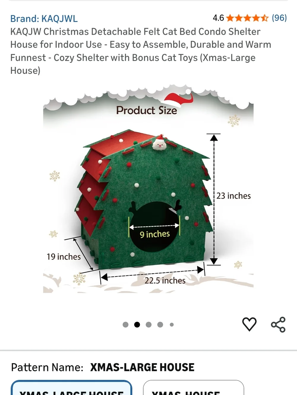 Festive Green Cat House With Toys